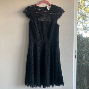Kate Spade Rose Lace Mini Dress Black Size 8